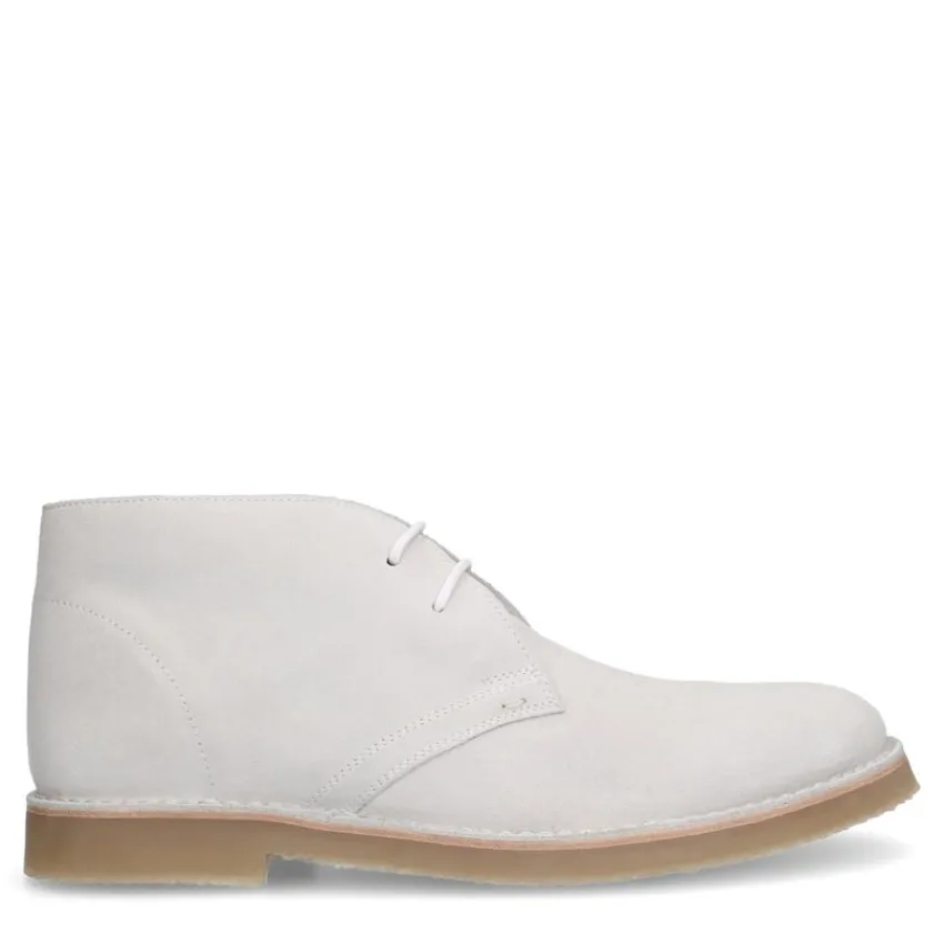 Manfield Witte suède verterschoenen^Heren Boots