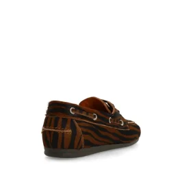 Manfield Zebra bootschoenen met imitatie vacht^DAMES Loafers