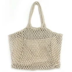 Manfield Zilveren gevlochten shopper^ Shoppers