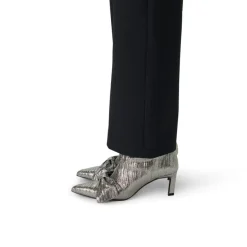 Manfield Zilveren glitter enkellaarsjes met hak^DAMES Enkellaarsjes