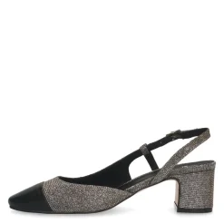Manfield Zilveren glitter slingbacks^DAMES Pumps|Slingbacks