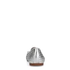 Manfield Zilveren leren ballerina's^DAMES Loafers