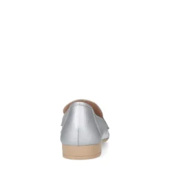 Manfield Zilveren leren loafers^DAMES Loafers