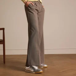 Manfield Zilveren leren sneakers^DAMES Sneakers