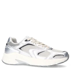 Manfield Zilveren sneakers met mesh details^DAMES Sneakers
