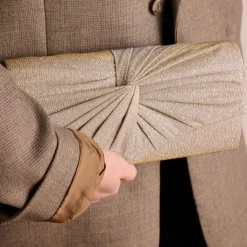 Manfield Zilverkleurige glitter clutch^ Clutches