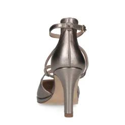 Manfield Zilverkleurige leren pumps^DAMES Pumps