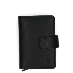 Manfield Zwart leren pasjeshouder^ Portemonnees