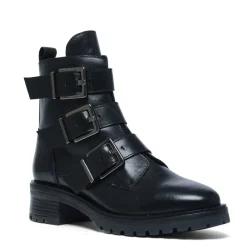 Manfield Zwarte biker boots^DAMES Enkellaarsjes