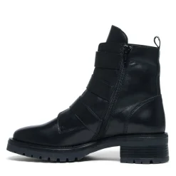Manfield Zwarte biker boots^DAMES Enkellaarsjes