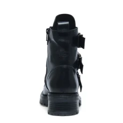 Manfield Zwarte biker boots^DAMES Enkellaarsjes
