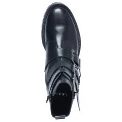 Manfield Zwarte biker boots^DAMES Enkellaarsjes