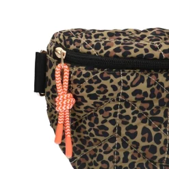 Manfield Zwarte bum bag met leopard print^ Heuptassen
