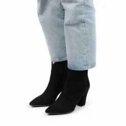 Manfield Zwarte enkellaarsjes met hak^DAMES Enkellaarsjes