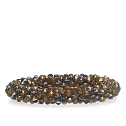 Manfield Zwarte glaskralen armband^ Sieraden