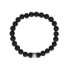 Manfield Zwarte heren kralen armband^ Sieraden