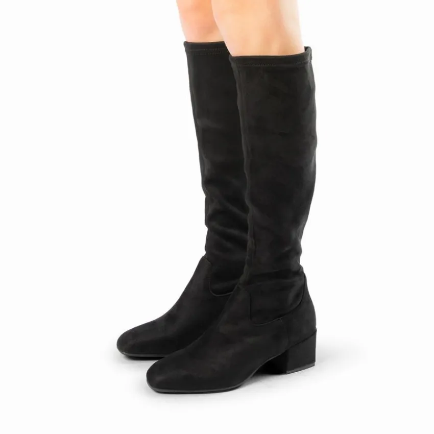 Manfield Zwarte hoge laarzen^DAMES Laarzen