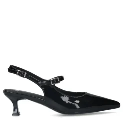 Manfield Zwarte lak slingbacks^DAMES Pumps|Slingbacks
