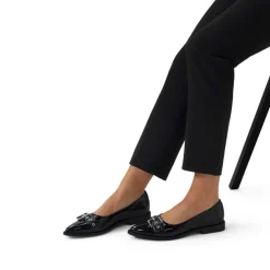 Manfield Zwarte lakleren loafers^DAMES Loafers