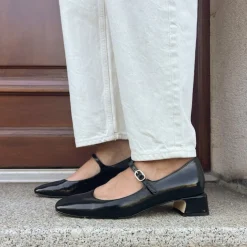 Manfield Zwarte lakleren Mary Jane pumps^DAMES Pumps