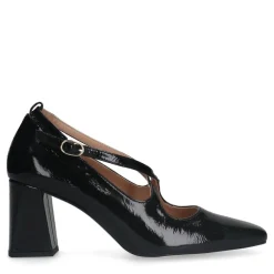 Manfield Zwarte lakleren pumps met gespsluiting^DAMES Pumps