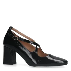 Manfield Zwarte lakleren pumps met gespsluiting^DAMES Pumps