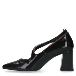 Manfield Zwarte lakleren pumps met gespsluiting^DAMES Pumps