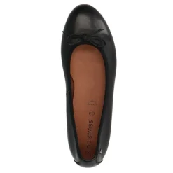No Stress Zwarte leren ballerina's^DAMES Loafers