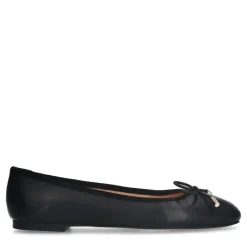 Manfield Zwarte leren ballerina's^DAMES Loafers