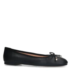 Manfield Zwarte leren ballerina's^DAMES Loafers