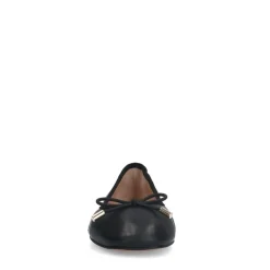 Manfield Zwarte leren ballerina's^DAMES Loafers