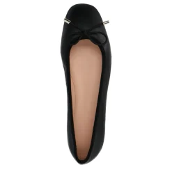 Manfield Zwarte leren ballerina's^DAMES Loafers
