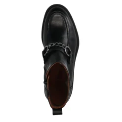 No Stress Zwarte leren boots met chain^DAMES Enkellaarsjes