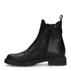 No Stress Zwarte leren chelsea boots met gesp^DAMES Enkellaarsjes