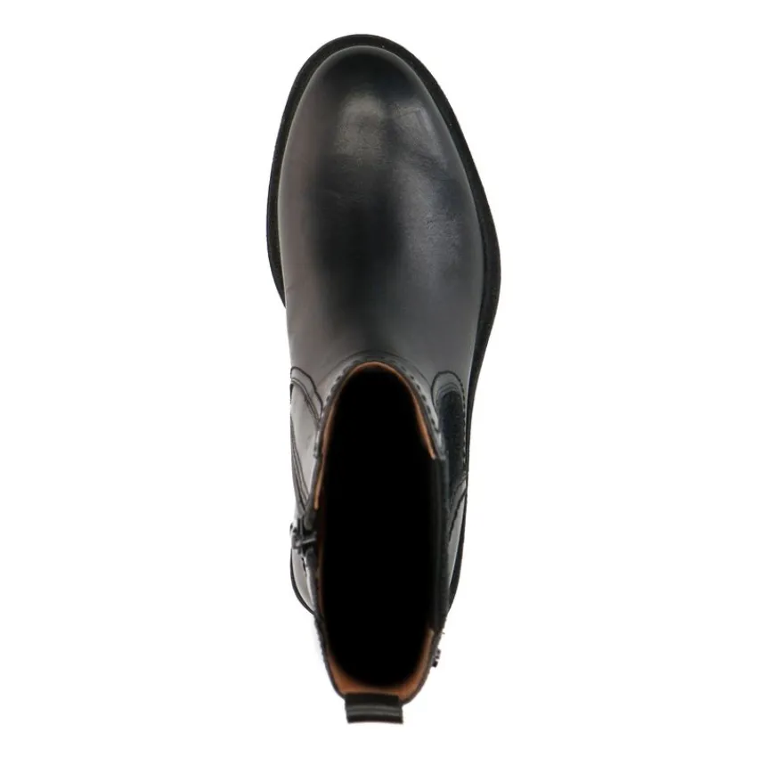 No Stress Zwarte leren chelsea boots^DAMES Enkellaarsjes