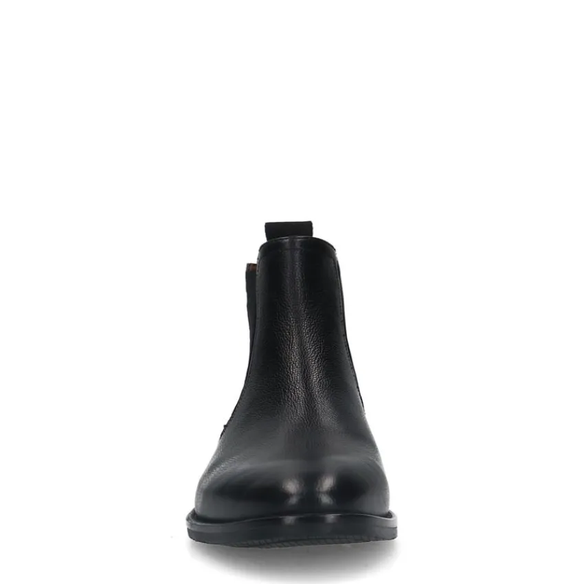 Manfield Zwarte leren chelsea boots^Heren Boots