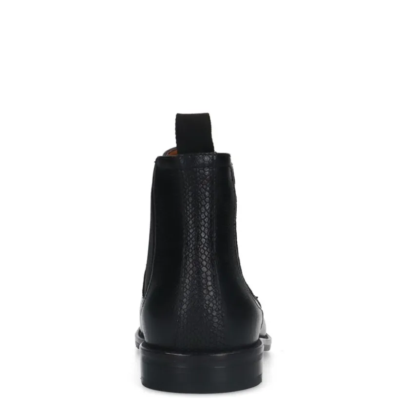 Manfield Zwarte leren chelsea boots^Heren Boots
