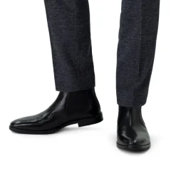 Manfield Zwarte leren chelsea boots^Heren Boots
