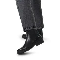 No Stress Zwarte leren chelsea boots met crocoprint^DAMES Enkellaarsjes