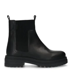 Manfield Zwarte leren chelsea boots^DAMES Enkellaarsjes