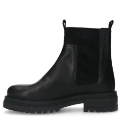 Manfield Zwarte leren chelsea boots^DAMES Enkellaarsjes