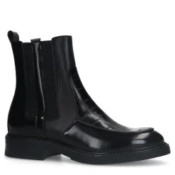 Manfield Zwarte leren chelsea boots^DAMES Enkellaarsjes