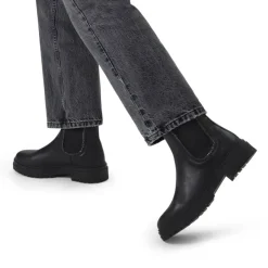 Manfield Zwarte leren chelsea boots^DAMES Enkellaarsjes