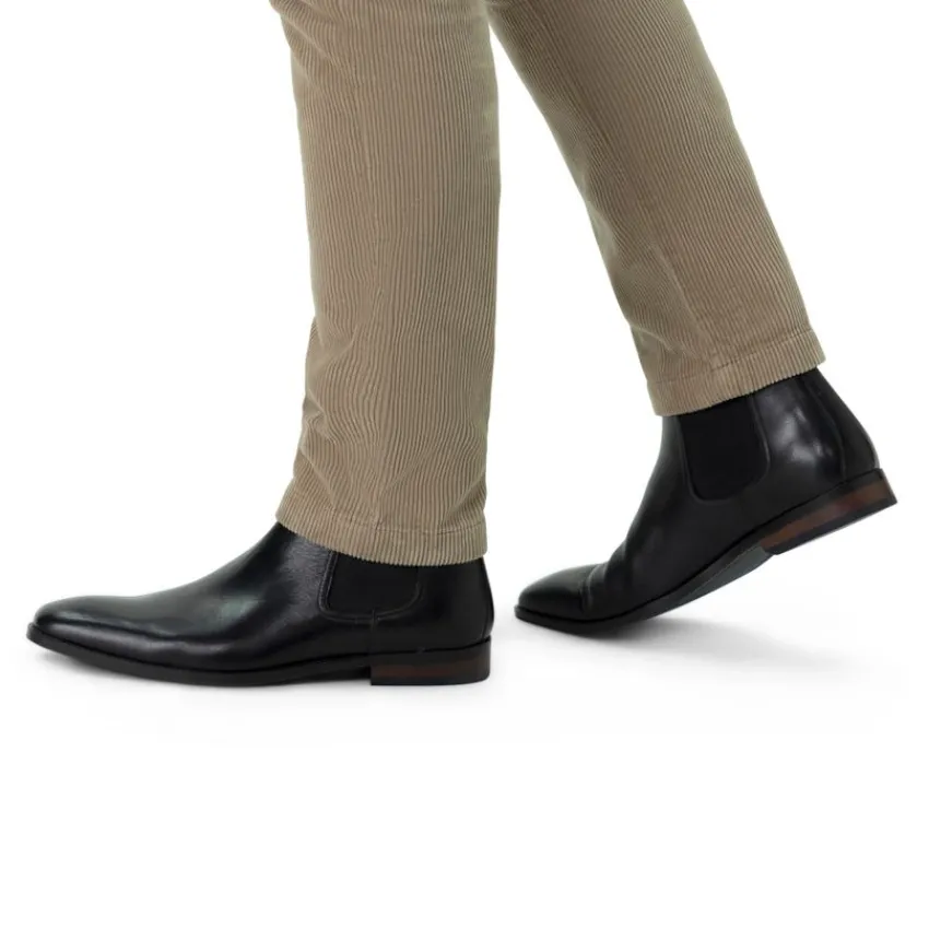 Van Lier Zwarte leren chelsea boots^Heren Boots