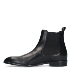 Manfield Zwarte leren chelsea boots^Heren Boots