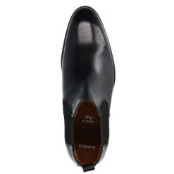 Manfield Zwarte leren chelsea boots^Heren Boots