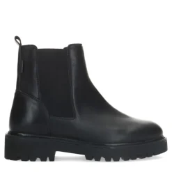 Manfield Zwarte leren chelsea boots^DAMES Enkellaarsjes