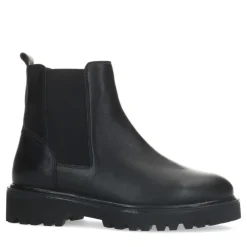 Manfield Zwarte leren chelsea boots^DAMES Enkellaarsjes