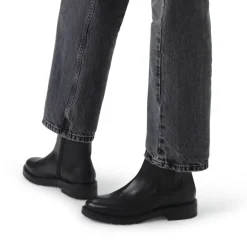 Manfield Zwarte leren chelsea boots^DAMES Enkellaarsjes