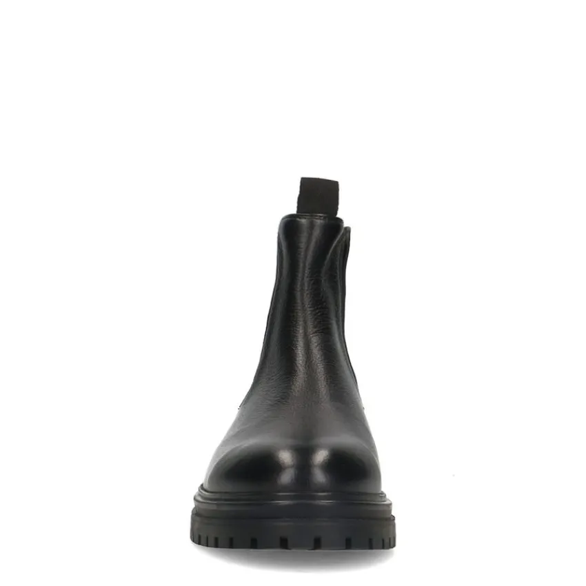 Manfield Zwarte leren chelsea boots^Heren Boots